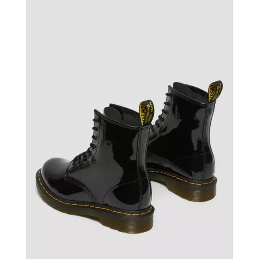 NEW Dr. Martens 1460 Patent Leather Lace Up Combat Boots Black Women's Size 6 - Picture 3 of 13